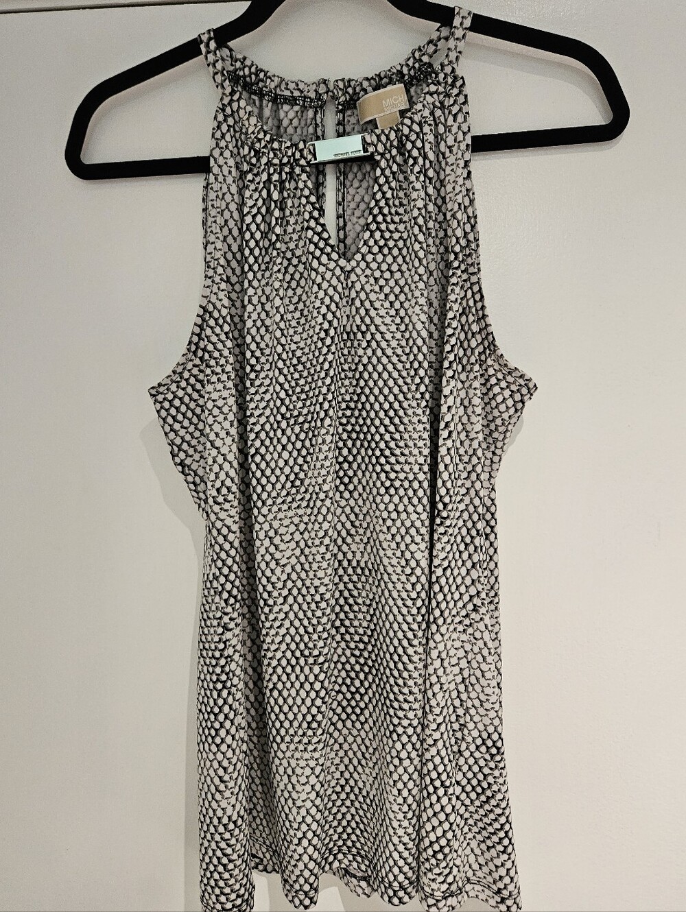 MICHAEL Michael Kors Black & White Printed Halter Camisole